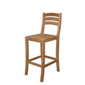 39.5 In.H Brown Finish Low Back Wood Frame Barstool Wood Seat Set Of 1 41
