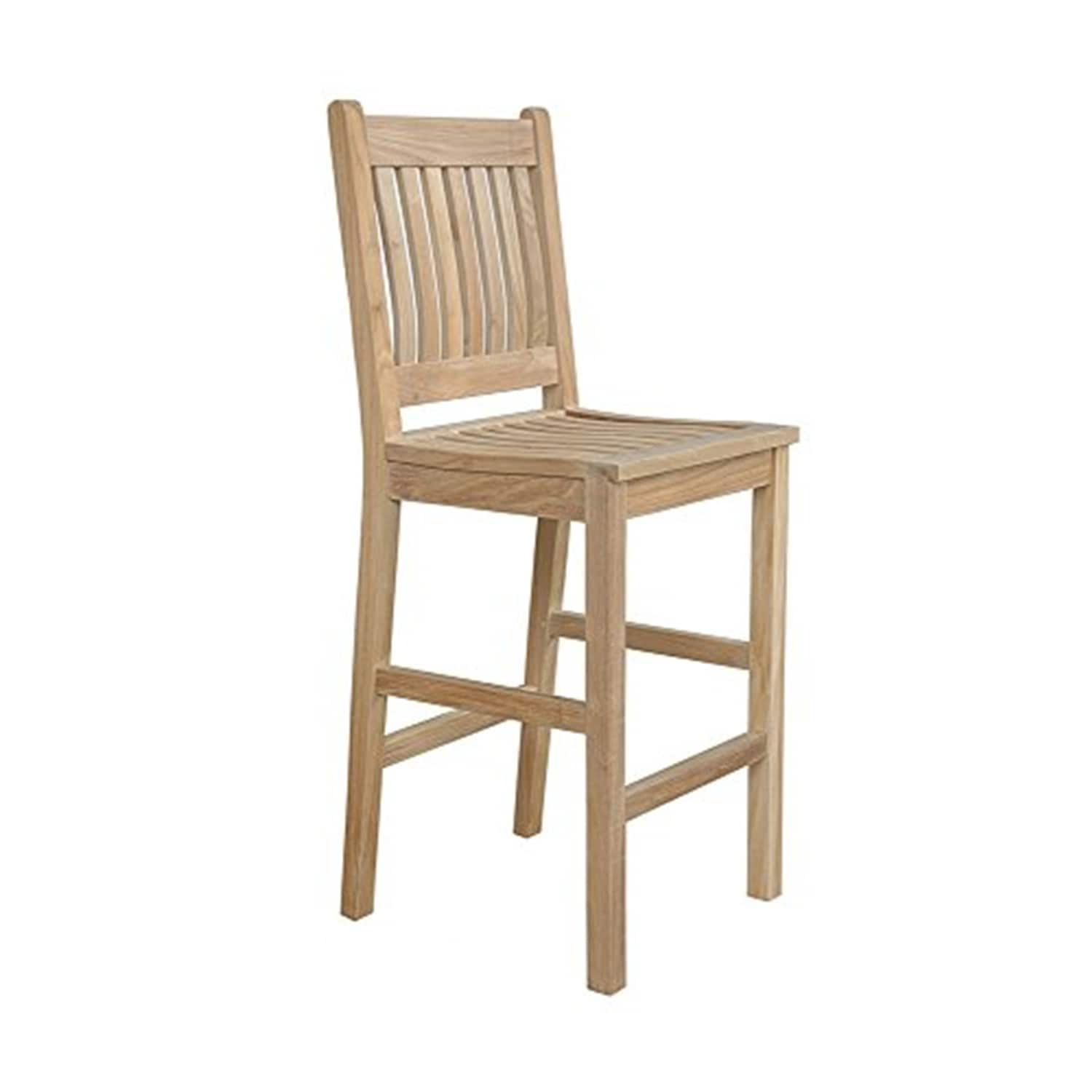 39.5 In.H Clear Finish Low Back Wood Frame Barstool Wood Seat Set Of 1 41