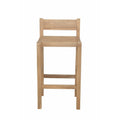 39.5 In.H Clear Finish Low Back Wood Frame Barstool Wood Seat Set Of 1 41