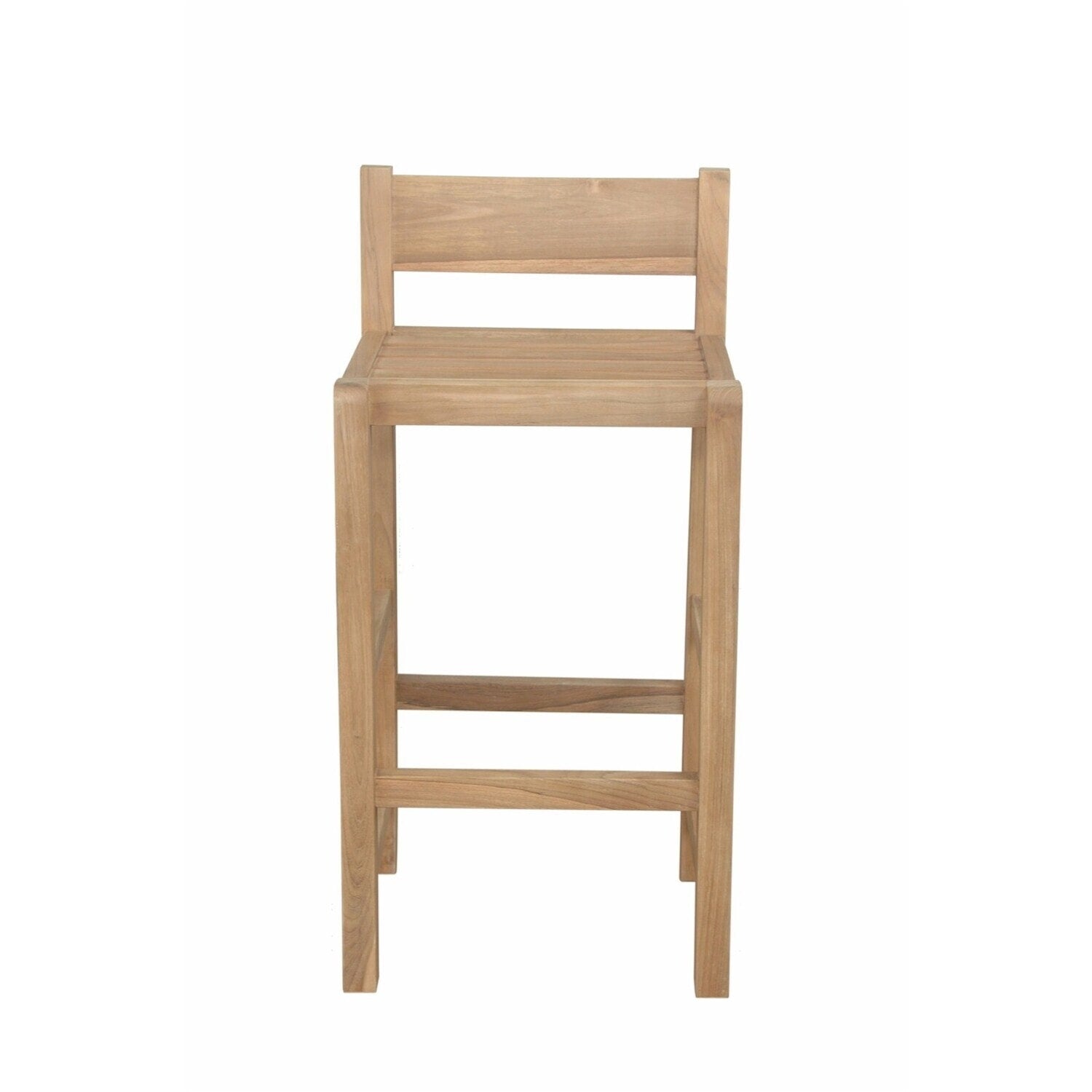 39.5 In.H Clear Finish Low Back Wood Frame Barstool Wood Seat Set Of 1 41