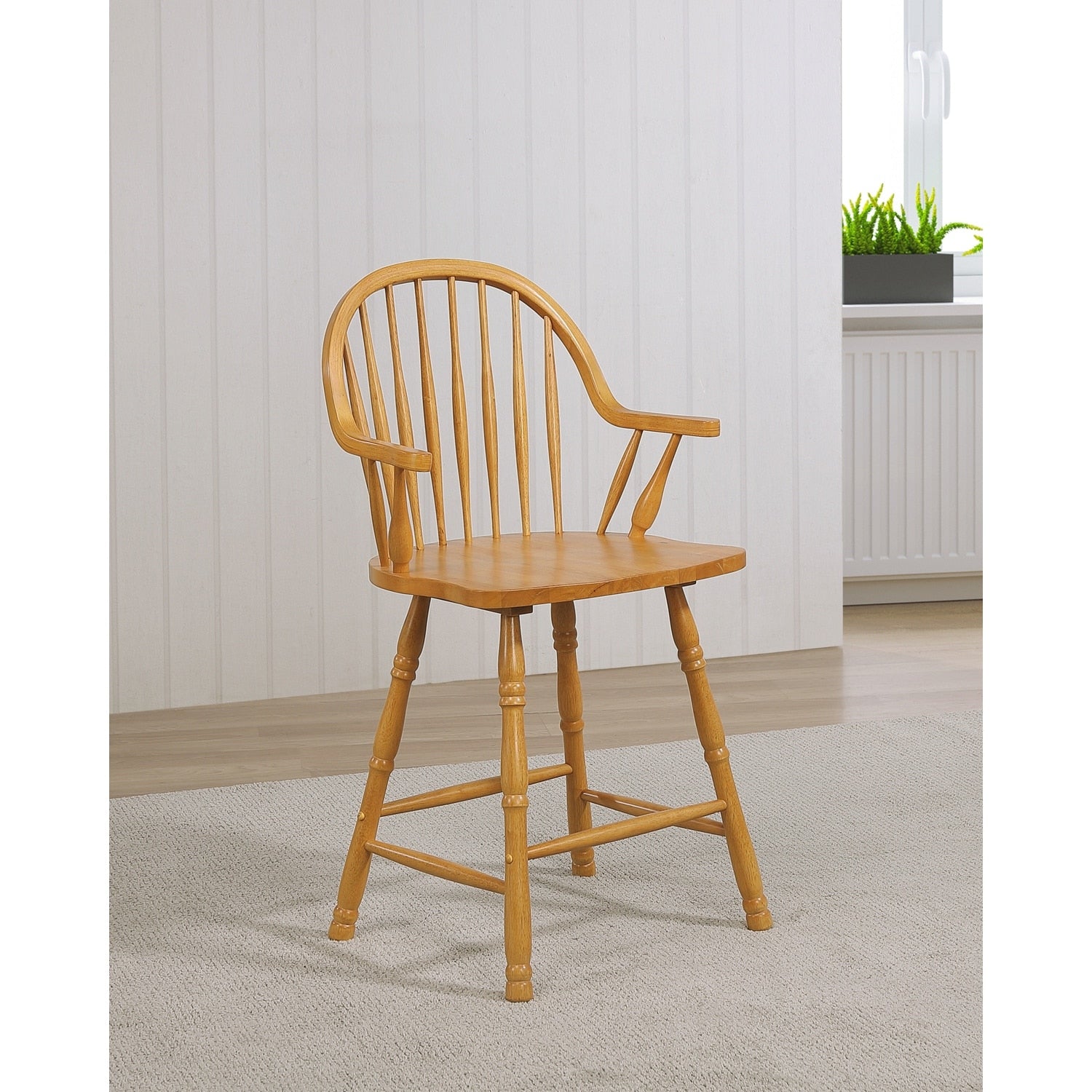 39.5 In.H Clear Finish Low Back Wood Frame Barstool Wood Seat Set Of 2 41