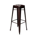 39.5 In.H Red Finish Low Back Metal Frame Barstool Wood Seat Set Of 1 41