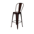 39.5 In.H Red Finish Low Back Metal Frame Barstool Wood Seat Set Of 1 41