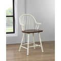 39.5 In.H White Finish Low Back Wood Frame Barstool Wood Seat Set Of 2 41