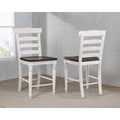 39.5 In.H White Finish Low Back Wood Frame Barstool Wood Seat Set Of 2 41