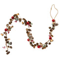 39.5 Pine Cones And Berries Winter Foliage Christmas Twig Garland Unlit Brown
