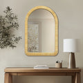 39 Natural Rattan Arched Wall Mirror