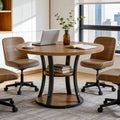 39 Round Conference Table With 2 Tier Storage Shelf For Meeting Room 39.37 D X 39.37 W X 29.53 H
