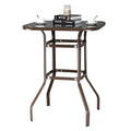 39 Wrought Iron Glass High Bar Table Patio Bar Table