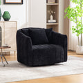 39 W Chenille Swivel Accent Chair Tufted Club Chair With 3 Pillows For Living Room Bedroom