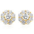 Ex3 14K Yellow Gold 3 Ct Tdw Diamond Halo Studs Lab Grown G H Si