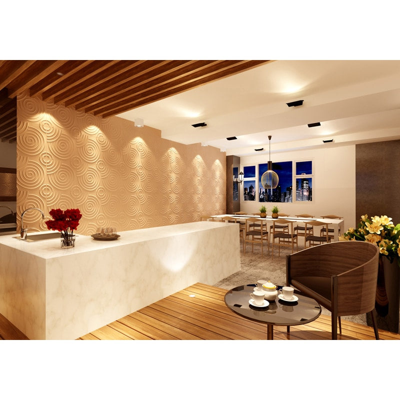3D Contemporary Wall Panels Spiral Design Pack Of 10