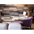 3D Reclaimed Rectangular Diy Peel And Stick Mixed Brown Wood Panels Plank Decor 10 Panels 16Sqft Per Box