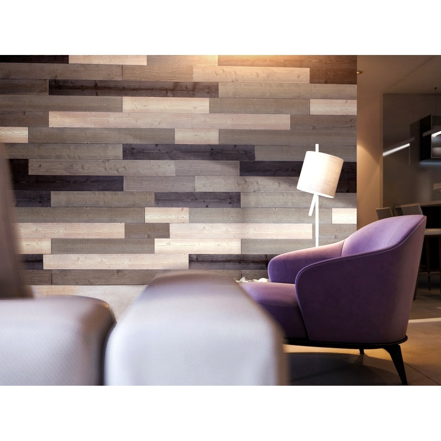 3D Reclaimed Rectangular Diy Peel And Stick Mixed Brown Wood Panels Plank Decor 10 Panels 16Sqft Per Box