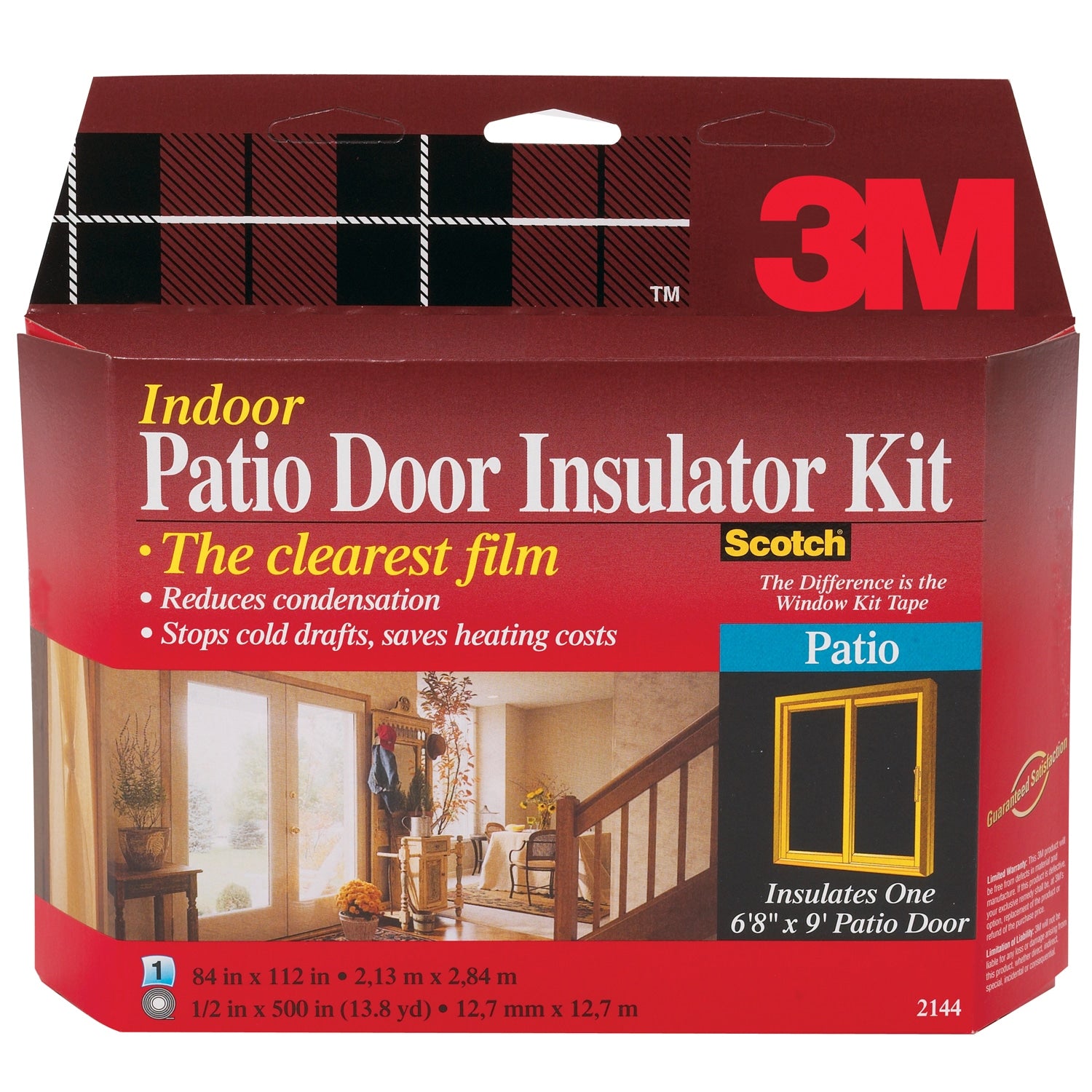3M 2144W 6 Interior Patio Door Insulator Kit