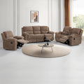 3Pc Modern Fabric Manual Recliner Sofa Set Couch Loveseat W Console Recliner