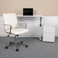 3Pc Office Set Adjustable Desk Leathersoft Office Chair Mobile Filing Cabinet