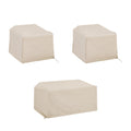 3Pc Furniture Cover Set Tan Loveseat 2 Chairs