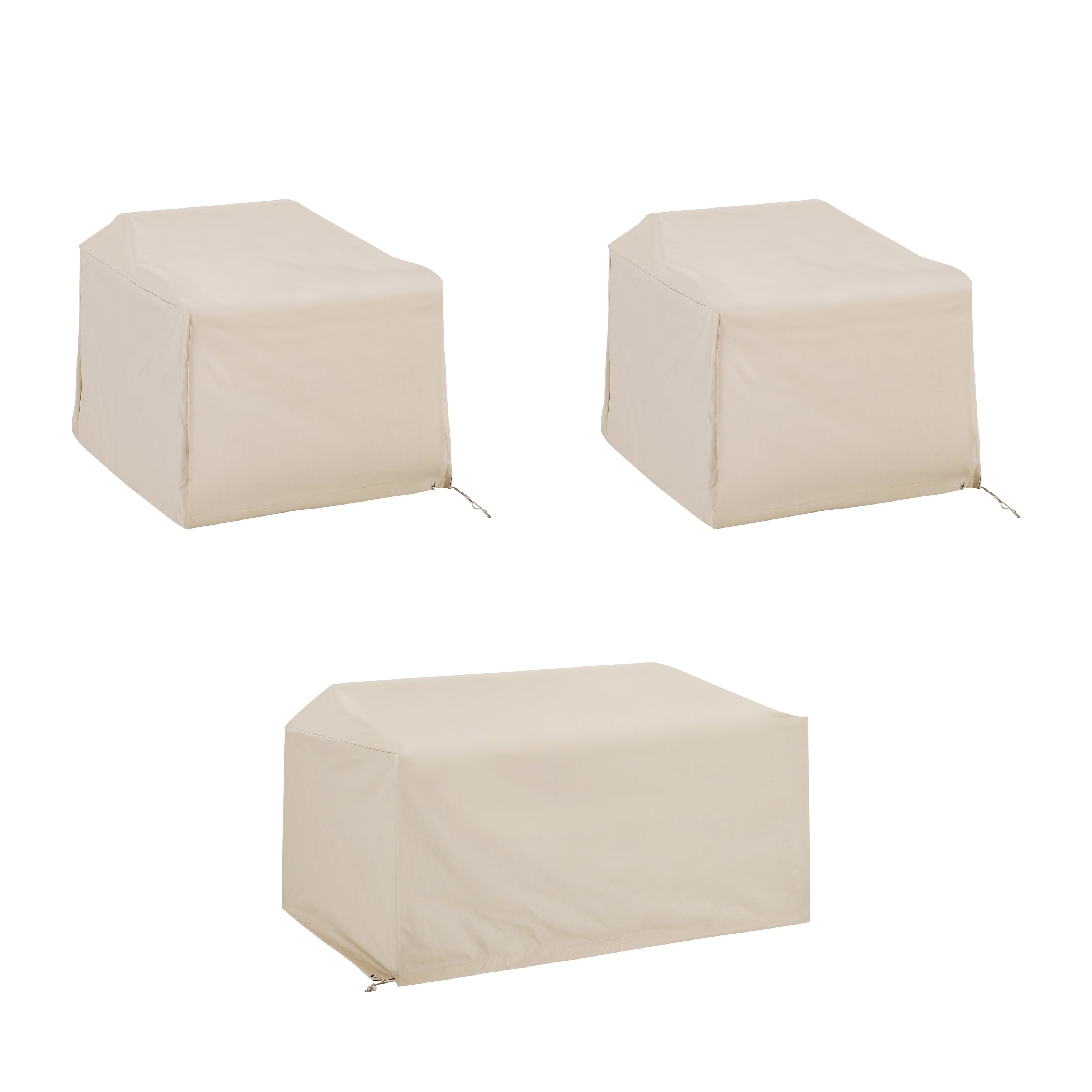 3Pc Furniture Cover Set Tan Loveseat 2 Chairs