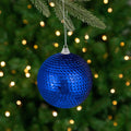 Blue Sequin Shatterproof Ball Christmas Ornament 3 N A