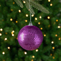 Pink Sequin Shatterproof Ball Christmas Ornament 3.14 80Mm N A