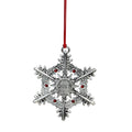 3 Red And Silver Snowflake With Gems 2017 Metal Christmas Ornament