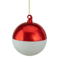 3 Red And White Striped Christmas Glass Ornament