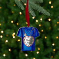 3 Silver Plated Blue Scrubs Christmas Ornament With 11 European Crystals