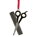 3 Silver Plated Barber Scissors And Comb Christmas Tree Ornament With European Crystals