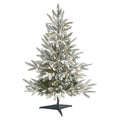 3 Flocked Manchester Spruce Christmas Tree With 50 Lights Green