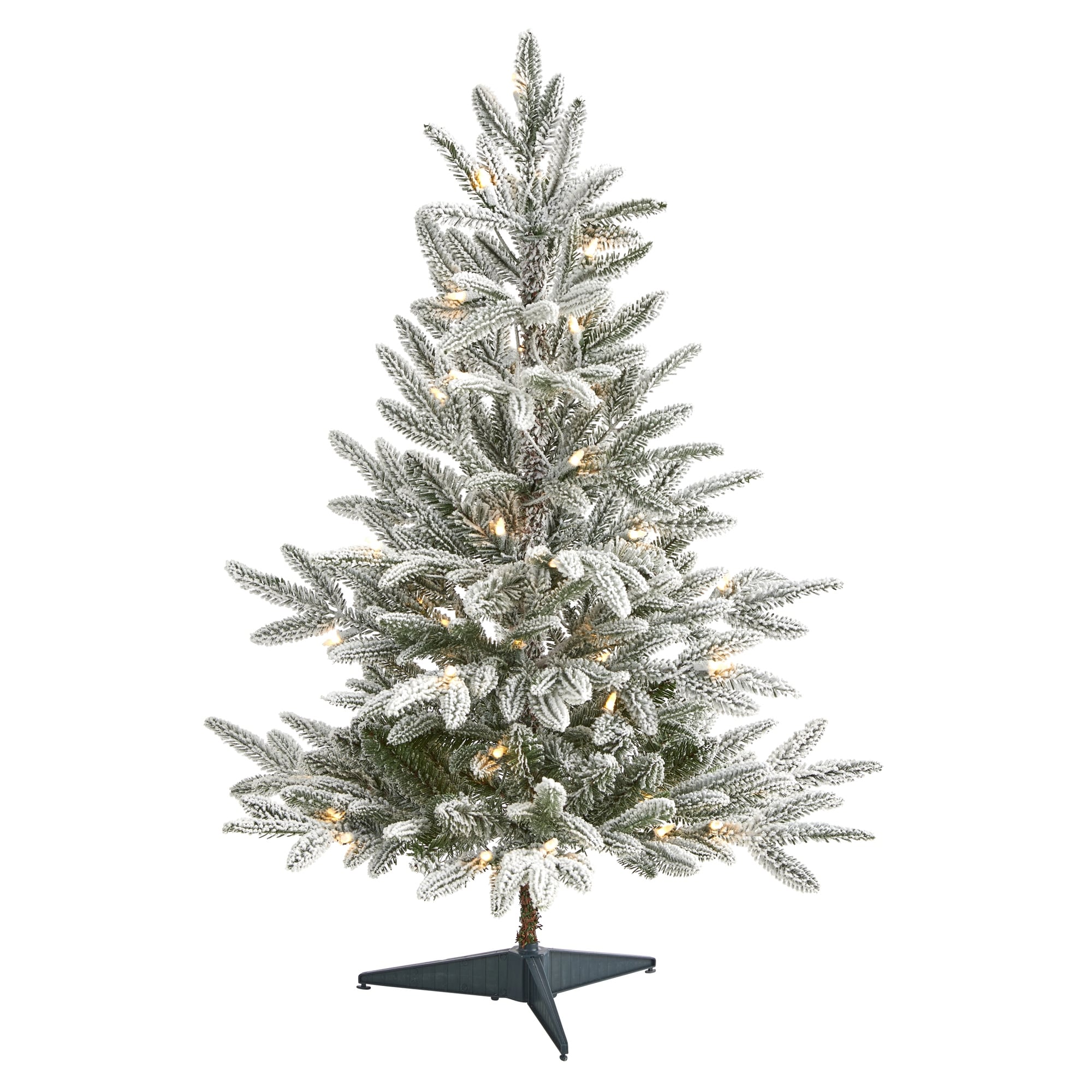 3 Flocked Manchester Spruce Christmas Tree With 50 Lights Green