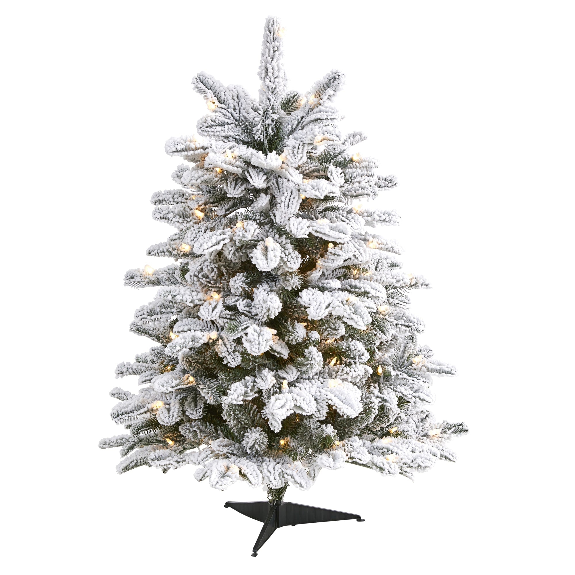 3 Flocked North Carolina Fir Christmas Tree With 150 Lights Green