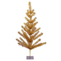 3 Gold Tinsel Pine Artificial Christmas Twig Tree Unlit