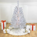 3 Pre Lit Led Snow White Medium Artificial Christmas Tree Clear Lights