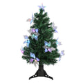 3 Pre Lit Fiber Optic Artificial Christmas Tree With Flowers Multi Lights