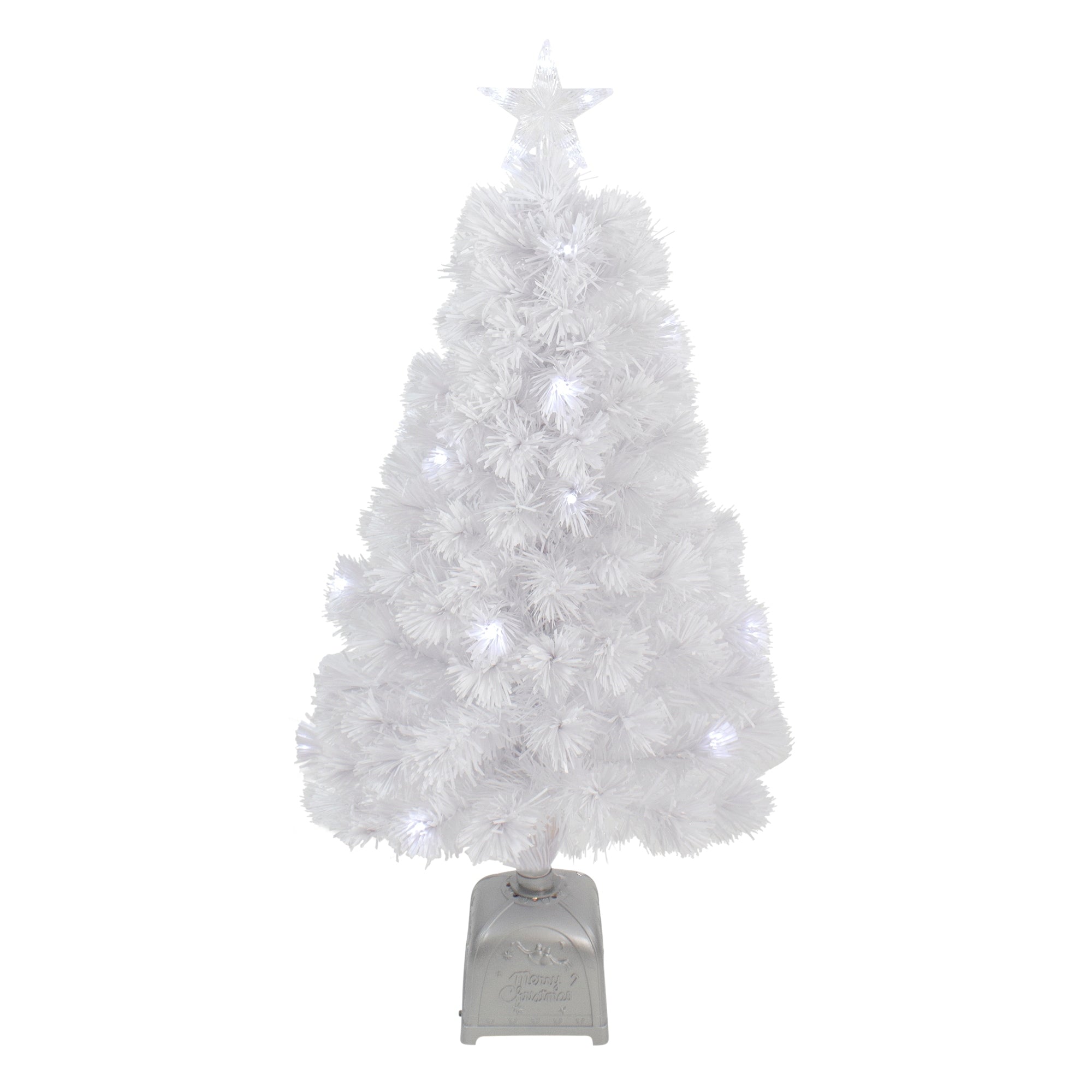 3 Pre Lit Led Color Changing White Fiber Optic Artificial Christmas Tree