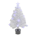 3 Pre Lit White Iridescent Fiber Optic Artificial Christmas Tree