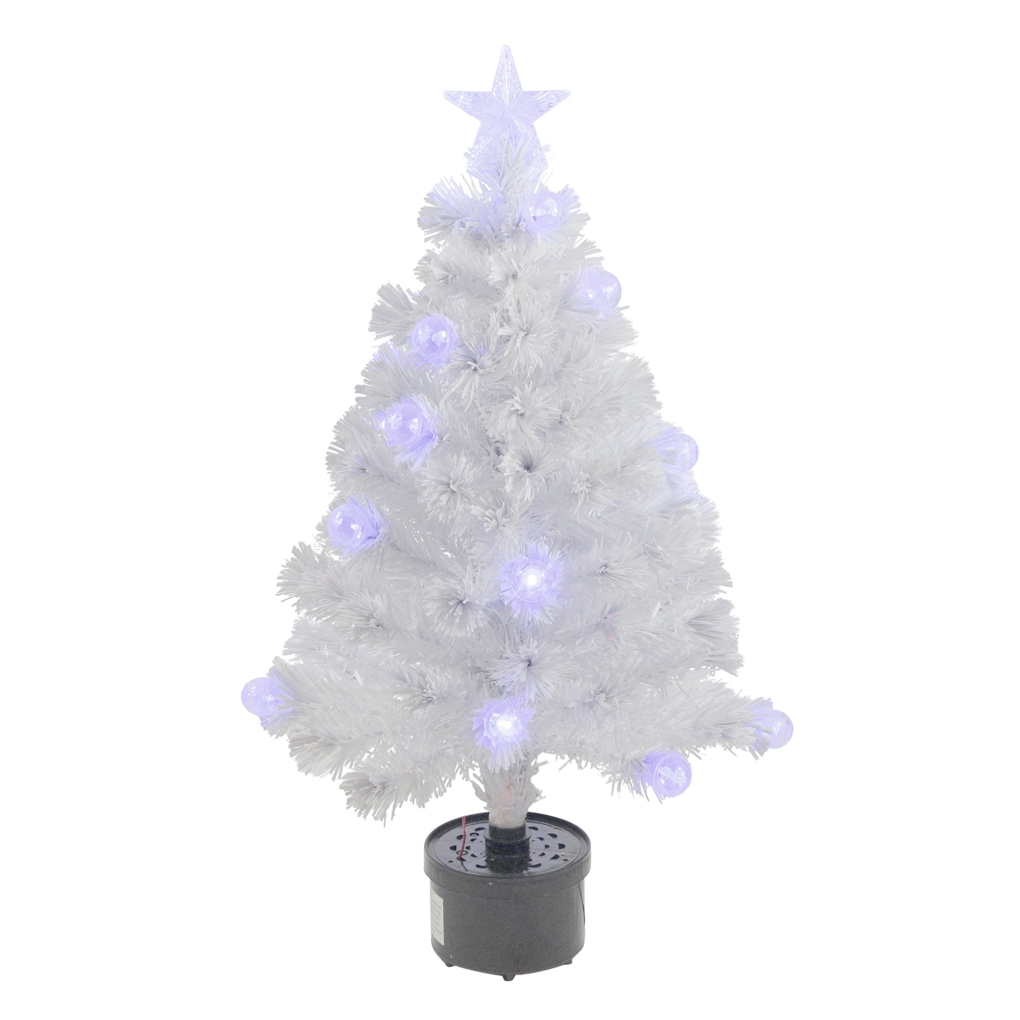 3 Pre Lit White Iridescent Fiber Optic Artificial Christmas Tree