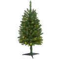 3 Slim Green Mountain Pine Christmas Tree With 50 Clear Led Lights