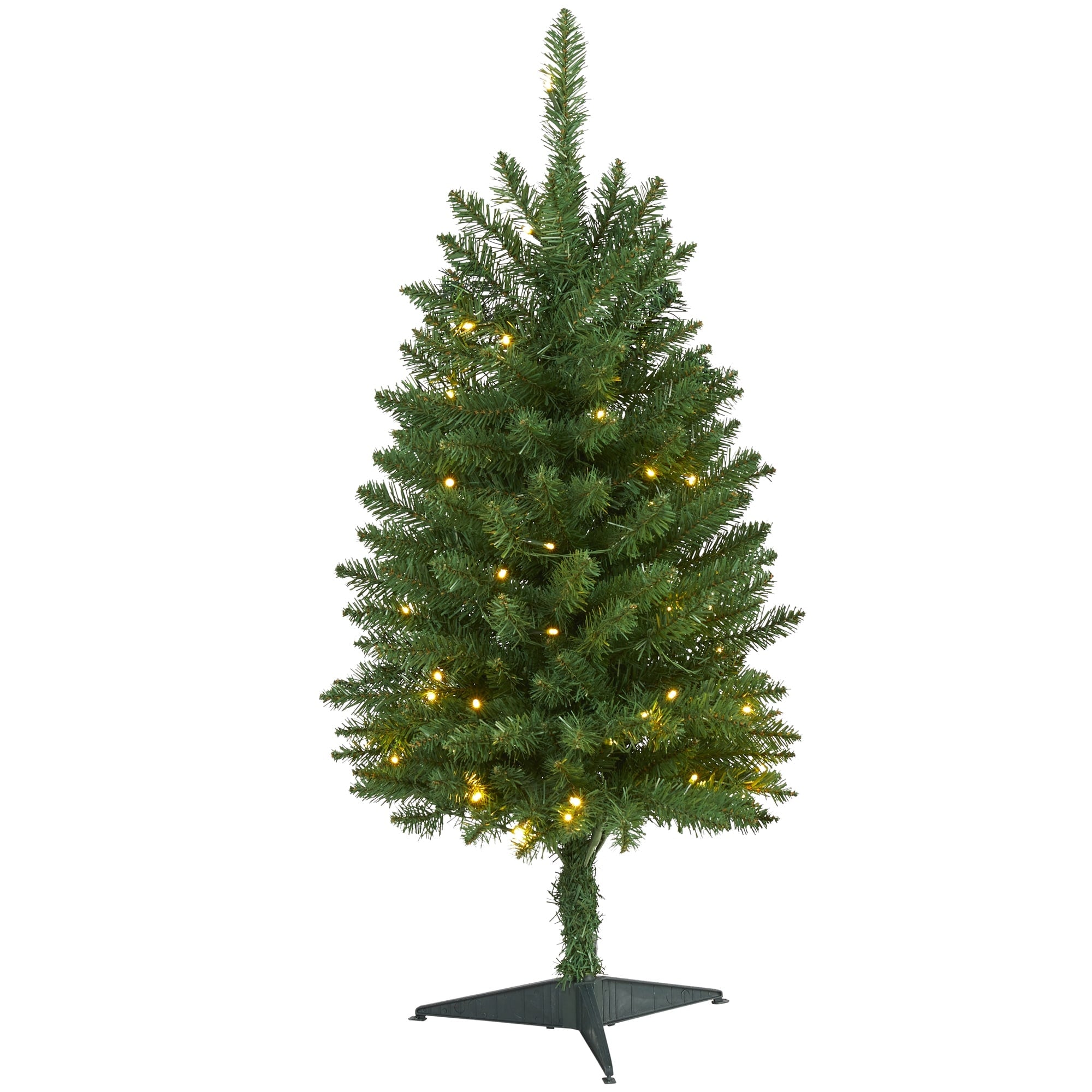 3 Slim Green Mountain Pine Christmas Tree With 50 Clear Led Lights