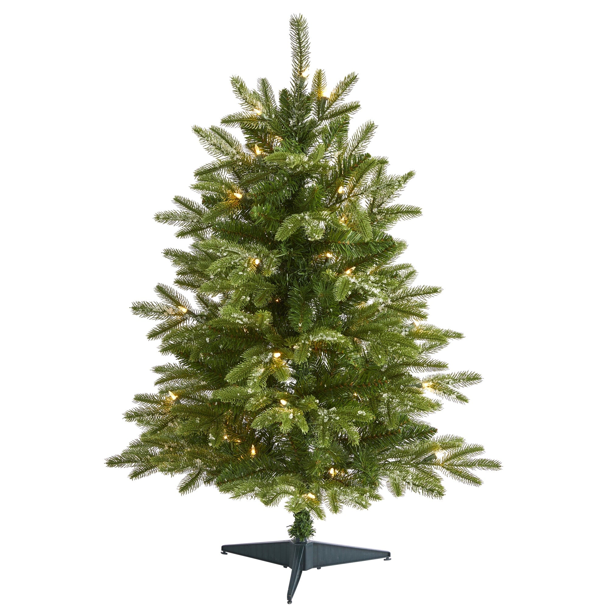 3 Snowed Grand Teton Fir Christmas Tree With 50 Clear Lights Green