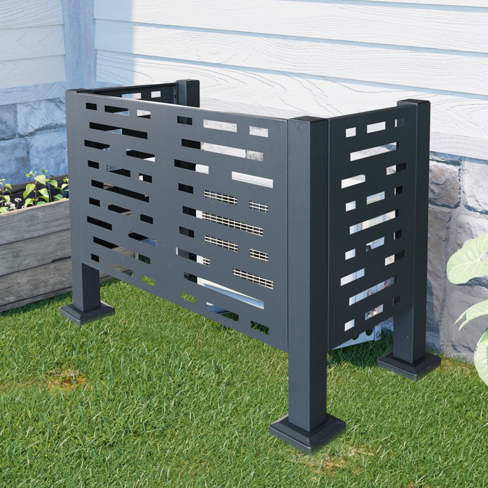 3Ftx2Ft Air Conditioner Fence For Outdoor Metal Privacy Fence Cover Perfect To Conceal Air Conditioning Units 3 Fence Panels