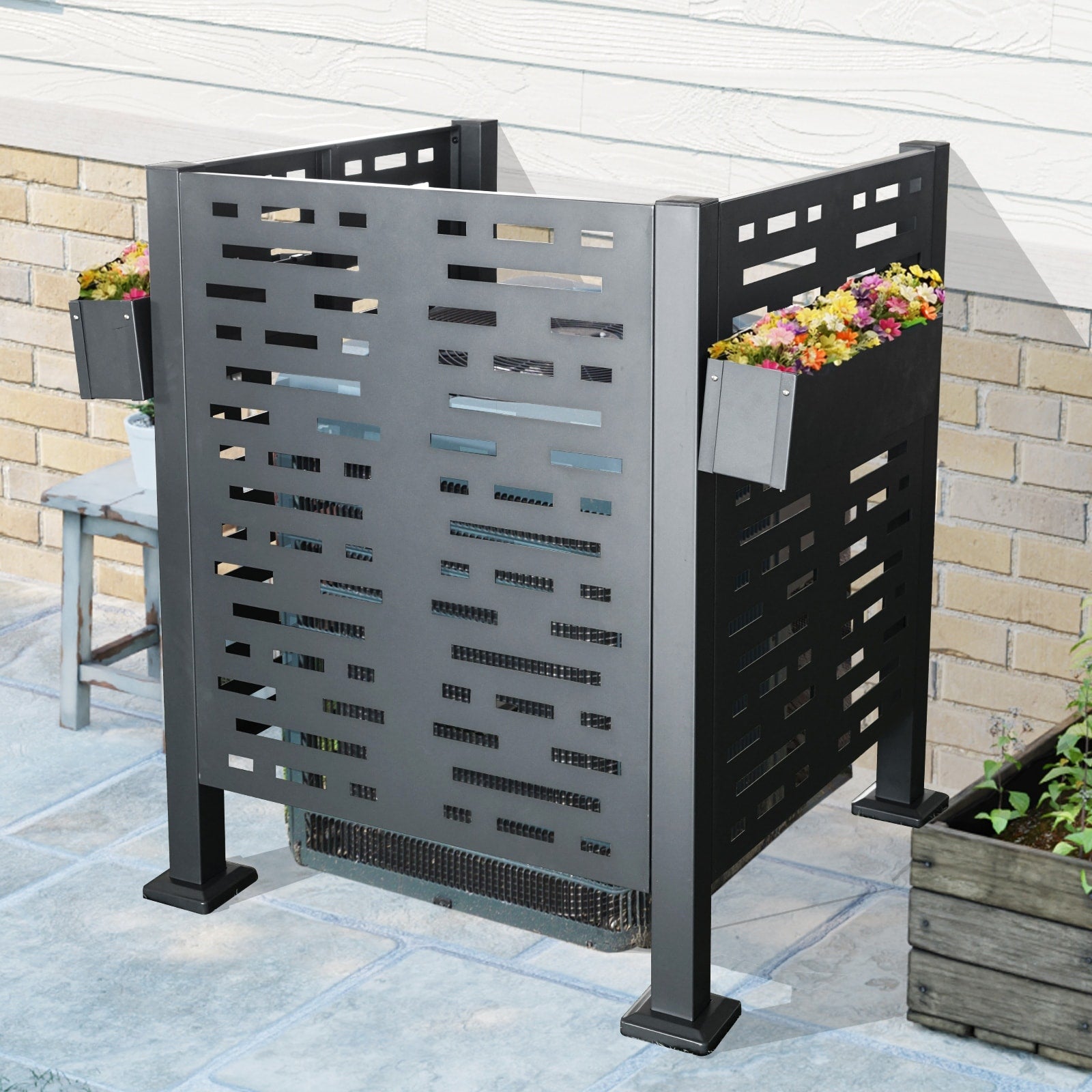 3Ftx3Ft Air Conditioner Fence For Outdoor Units Metal Privacy Fence Cover Perfect To Conceal Air Conditioning Units