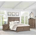 3Pc Gray Finish Bed Chest Nightstand Wooden Bedroom Set