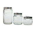 3Pc Mason Glass Pop Up Canister Set