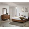 3Pc Modern Wooden Bedroom Furniture Set Walnut Finish