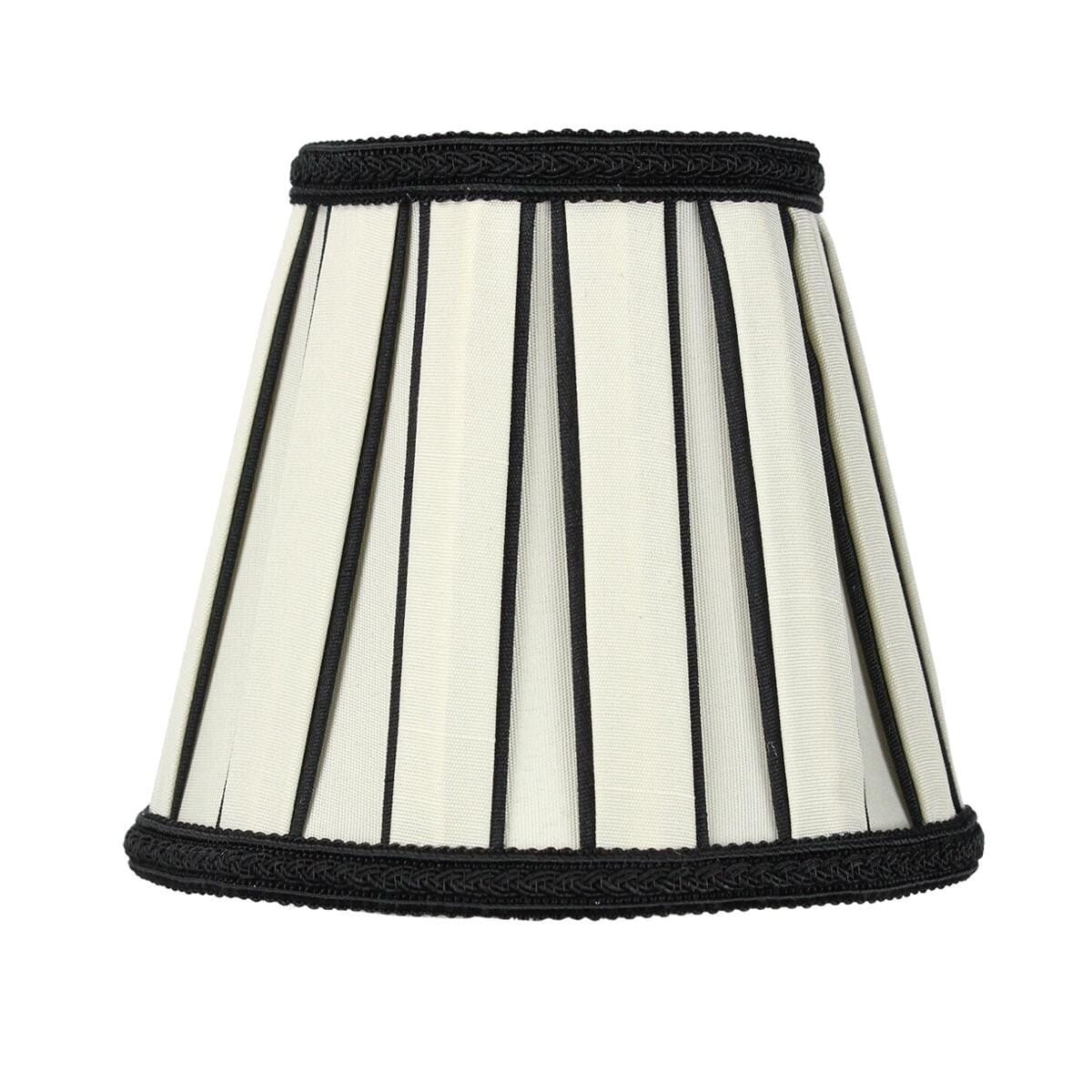 3X5X4.5 Eggshell With Black Chandelier Clip On Lampshade