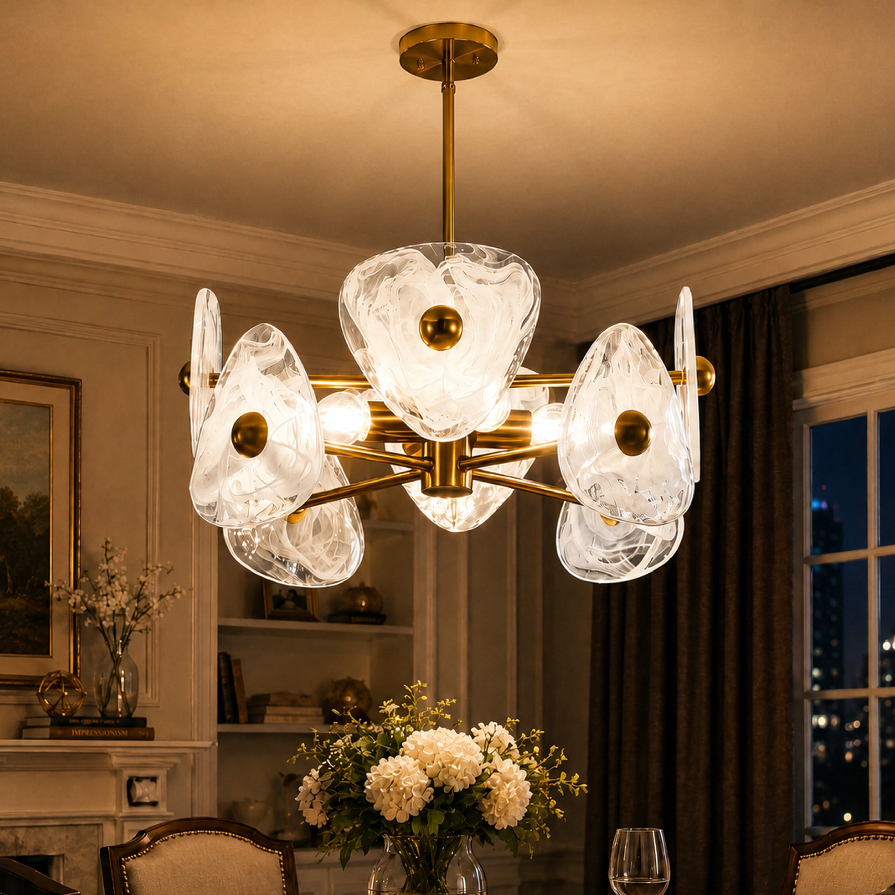 4 Light Dimmable Classic Traditional Chandelier