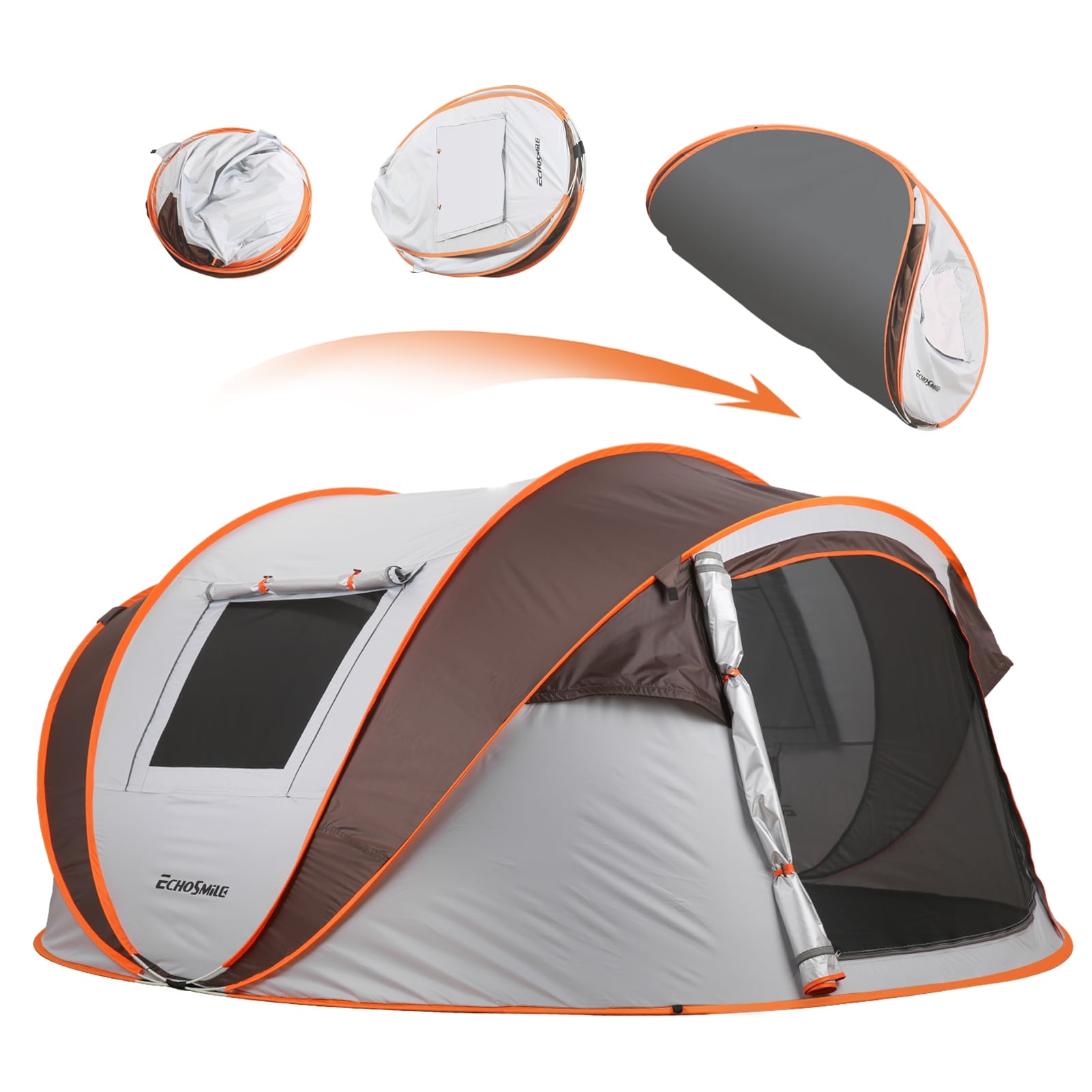 4 6 Persons Pop Up Boat Tent Can Fit 2 Sleeping Bags Pads With 4 Mesh Windows And 2 Doors