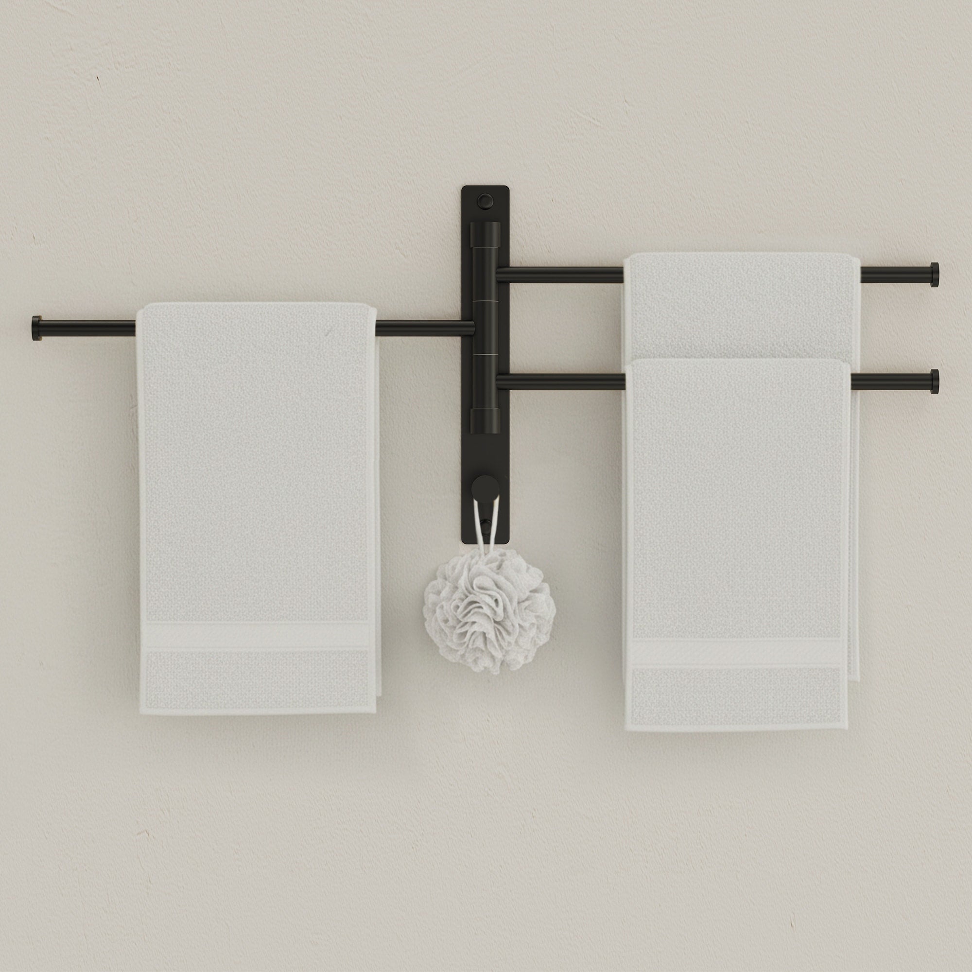 4 Arm Rust Proof Swivel Towel Rack 304 Stainless Steel With Hooks